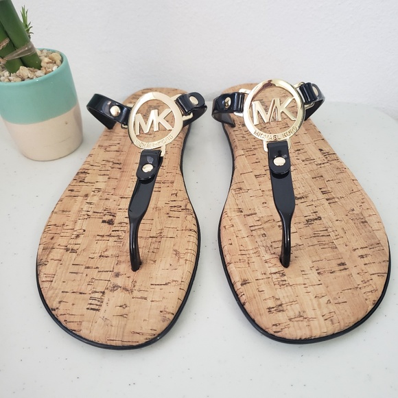 Michael Kors Womens MK Charm Jelly Sandal Black - Picture 2 of 8